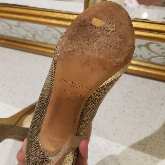 100% Authentic Jimmy Choo Crown Champagne Glitter - Picture 9 of 11